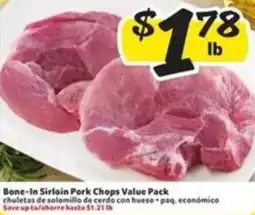 Fresco y Más Bone-In Sirloin Pork Chops Value Pack offer