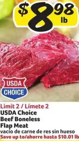 Fresco y Más Usda choice beef boneless flap meat offer