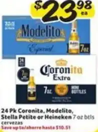 Fresco y Más Coronita, Modelito, Stella Petite or Heineken offer