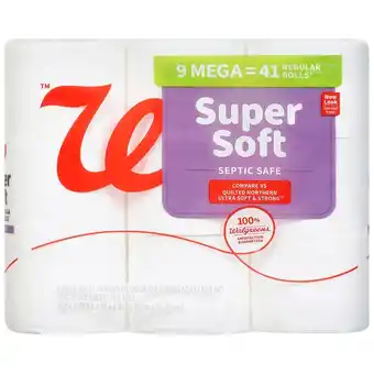 Walgreens Mega Super Soft Bathroom Tissue 9 Rolls offer