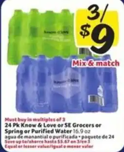 Fresco y Más Know & Love or SE Grocers or Spring or Purified Water offer