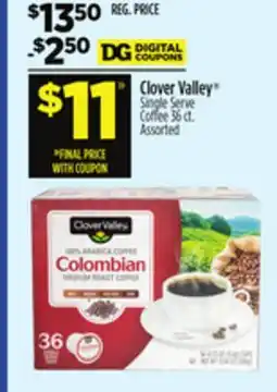 Dollar General Clover Valley Single Serve Coffee offer