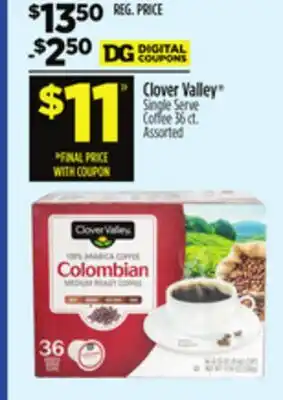 Dollar General Clover Valley Single Serve Coffee offer