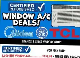 Ollie's 6,000 BTU WINDOW A/C offer