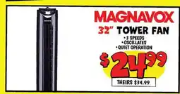 Ollie's MAGNAVOX 32 TOWER FAN offer