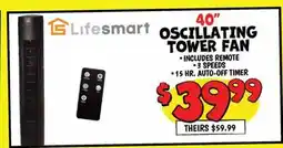 Ollie's 40 Lifesmart OSCILLATING TOWER FAN offer