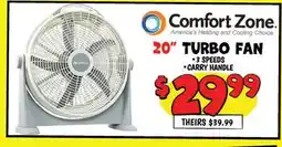 Ollie's Comfort Zone 20 TURBO FAN offer