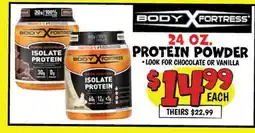 Ollie's BODY FORTRESS 24 OZ. PROTEIN POWDER offer