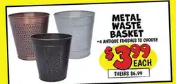 Ollie's METAL WASTE BASKET offer