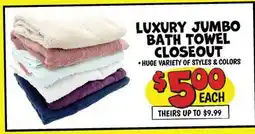 Ollie's LUXURY JUMBO BATH TOWEL CLOSEOUT offer