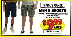 Ollie's FAMOUS MAKER MEN'S SHORTS offer