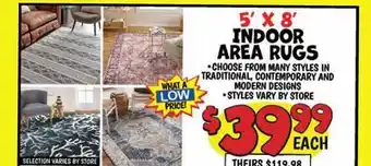 Ollie's 5' X 8' INDOOR AREA RUGS offer