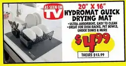 Ollie's 20 X 16 HYDROMAT QUICK DRYING MAT offer
