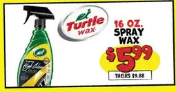 Ollie's Turtle wax SPRAY WAX offer