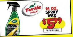 Ollie's Turtle wax 16 OZ. SPRAY WAX offer