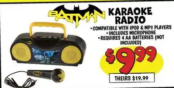 Ollie's BATMAN KARAOKE RADIO offer
