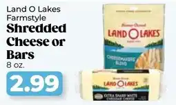Roche Bros Land O lakes farmstyle shredded cheese or bars offer