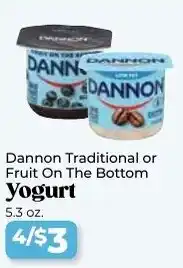 Roche Bros Dannon traditional or fruit on the bottom yogurt offer