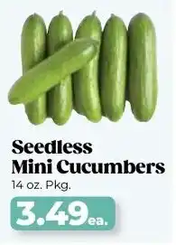 Roche Bros Seedless mini cucumbers offer