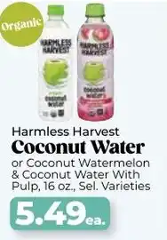 Roche Bros Harmless harvest coconut water offer