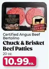 Roche Bros Certified angus beef bertolino chuck & brisket beef patties offer