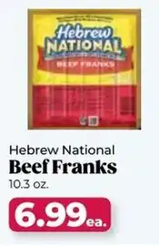 Roche Bros Hebrew national beef franks offer