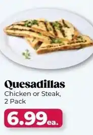 Roche Bros Quesadillas chicken or steak offer