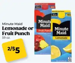 Roche Bros Minute maid lemonade or fruit punch offer