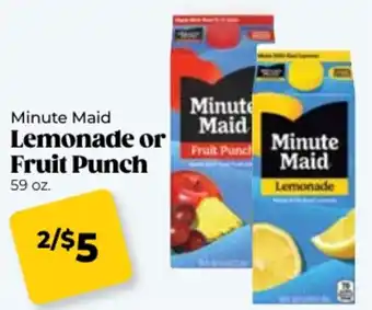 Roche Bros Minute maid lemonade or fruit punch offer