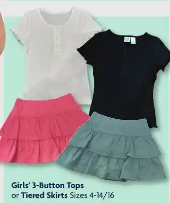 Family Dollar Girls' 3-Button Tops or Tiered Skirts offer