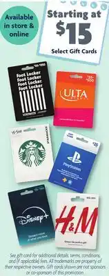 Family Dollar Select Gift Cards offer