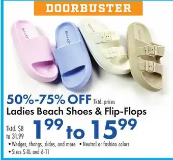 Boscov's Ladies Beach Shoes & Flip-Flops offer