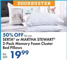 Boscov's SERTA or MARTHA STEWART 2-Pack Memory Foam Cluster Bed Pillows offer