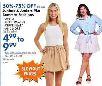 Boscov's Juniors & Juniors Summer Fashions offer