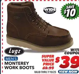 Big 5 Lugz Monterey Steel Toe Men's Wide Work Boots offer
