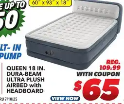Big 5 Intex Queen 18 Dura-Beam Ultra Plush Airbed with Headboard and Built-In Pump offer