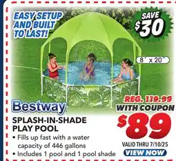 Big 5 Bestway Splash-in-Shade 8' x 20 Play Pool offer