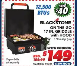 Big 5 Blackstone On The Go 17 Griddle with Hood offer