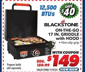 Big 5 Blackstone On The Go 17 Griddle with Hood offer