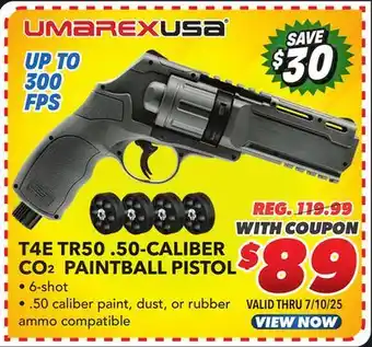 Big 5 Umarex T4E TR50 .50-Caliber CO2 Paintball Pistol offer