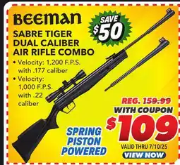 Big 5 Beeman Saber Tiger Dual Caliber Air Rifle Combo offer