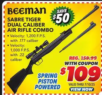 Big 5 Beeman Saber Tiger Dual Caliber Air Rifle Combo offer