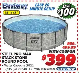 Big 5 Bestway Steel Pro MaX 16' x 48 Round Above Ground Pool Set (7) offer