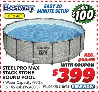 Big 5 Bestway Steel Pro MaX 16' x 48 Round Above Ground Pool Set (7) offer