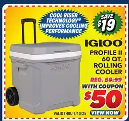 Big 5 Igloo Profile II 60-Qt. Rolling Cooler offer