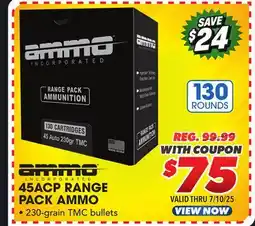 Big 5 Ammo, Inc. 45ACP Range Pack Ammunition offer