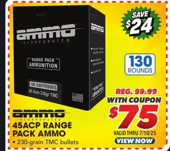 Big 5 Ammo, Inc. 45ACP Range Pack Ammunition offer