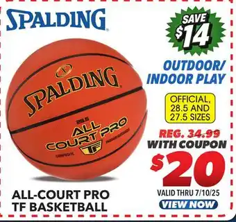 Big 5 Spalding All Court Pro TF Basketball offer