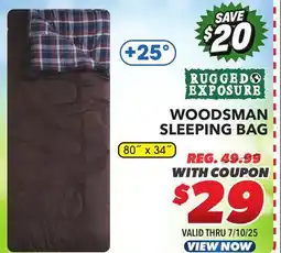 Big 5 Rugged Exposure Woodsman +25° Sleeping Bag offer