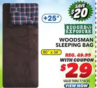 Big 5 Rugged Exposure Woodsman +25° Sleeping Bag offer